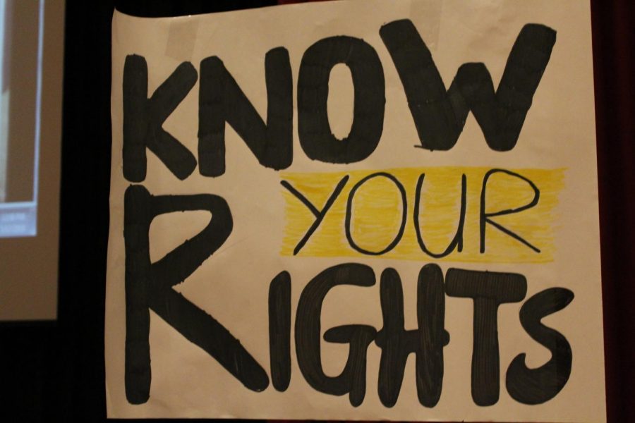The poster urged students of minority groups to be aware of and to exercise their rights. 