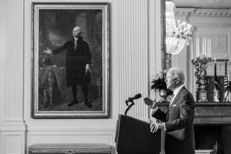 President Joe Biden delivers remarks at the virtual Munich Security Conference Friday, Feb. 19, 2021, in the East Room of the White House. (Official White House Photo by Chandler West)