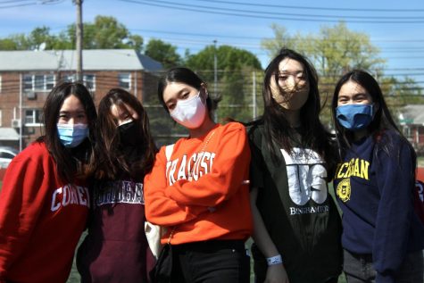From left to right: Kathey Chen, Cornell University; Hannah Yang, Fordham University; Grace Choi, Syracuse University; Rachel Kim, Binghamton University; and Kristen Huang, University of Michigan.