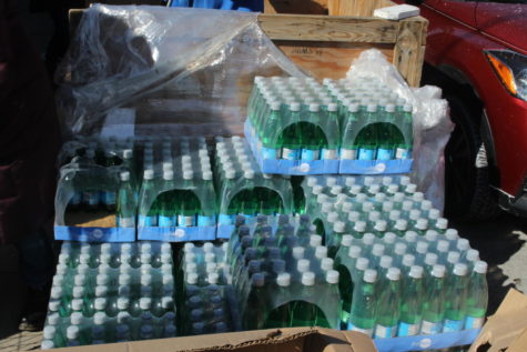 Multiple packages of water that are complimentary for the volunteers and those who don’t have access to clean drinking water.
