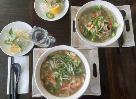 Upper Right: Vegetable Pho.
Lower Left: Seafood Pho