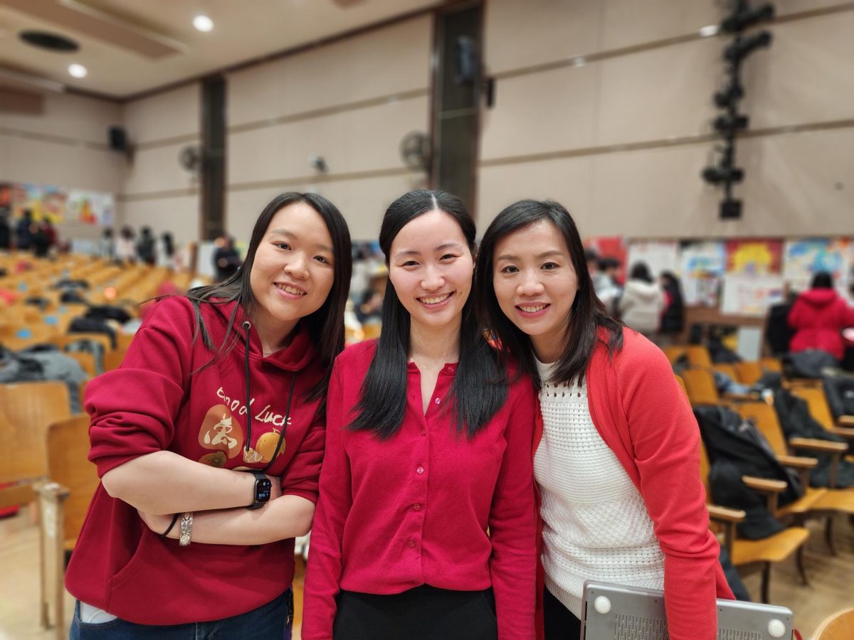 Some Chinese language teachers of Francis Lewis High School: Ms. Song (left), Ms. Zou (center), Ms. Lin (right)