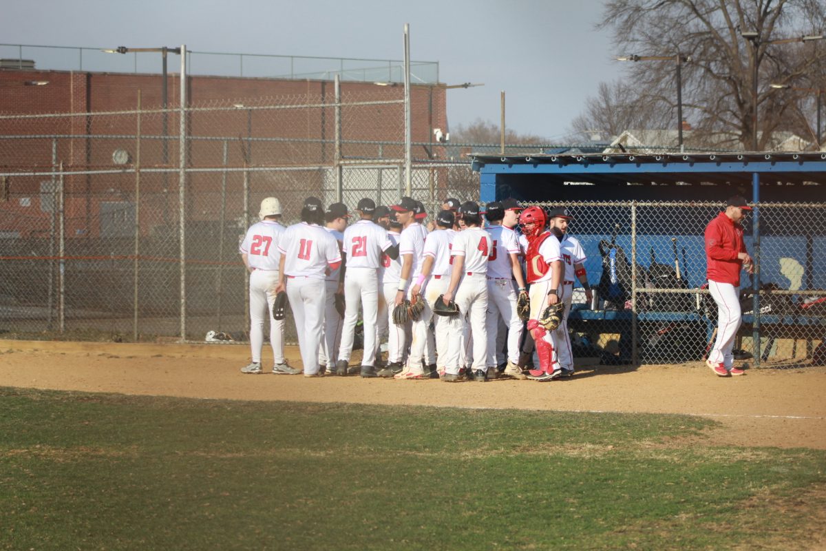 Team huddle before the game starts 