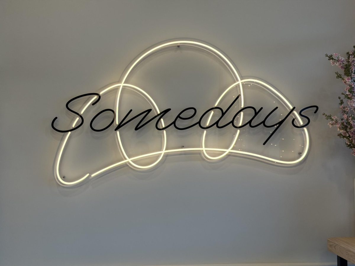 cute sign as a croissant, cool impact as one of their signatures is a croissant. Very recognizable and 